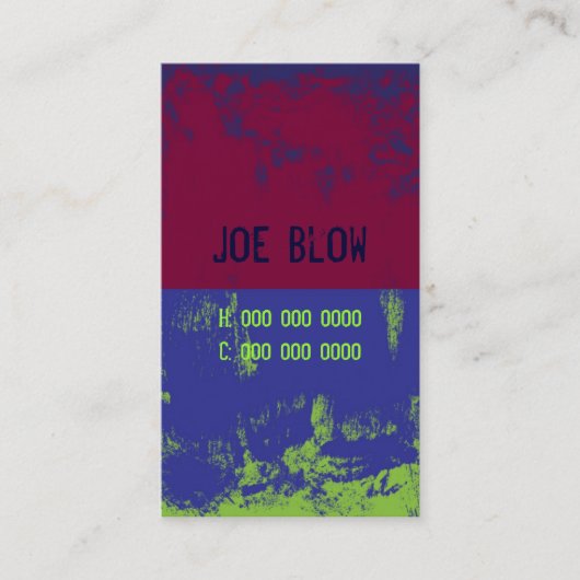 Grunge-kaart 1 visitekaartje (Voorkant)