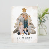 Grunge Kerstboom Lijst Fotokaart Kaart (Staand voorkant)