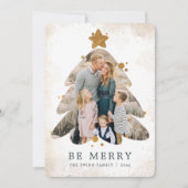 Grunge Kerstboom Lijst Fotokaart Kaart (Voorkant)