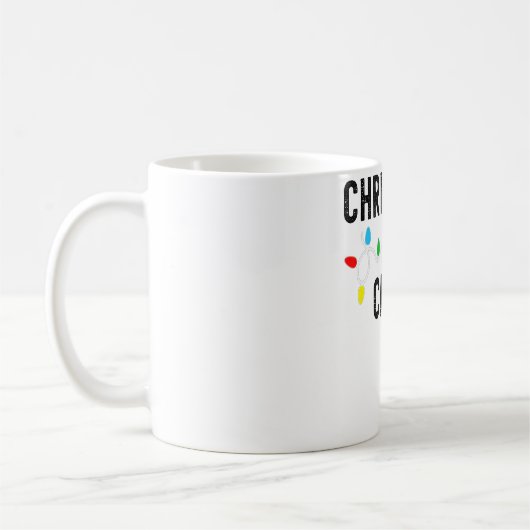 Grunge kerstlampjes met bemanning die overeenkomen koffiemok (Links)