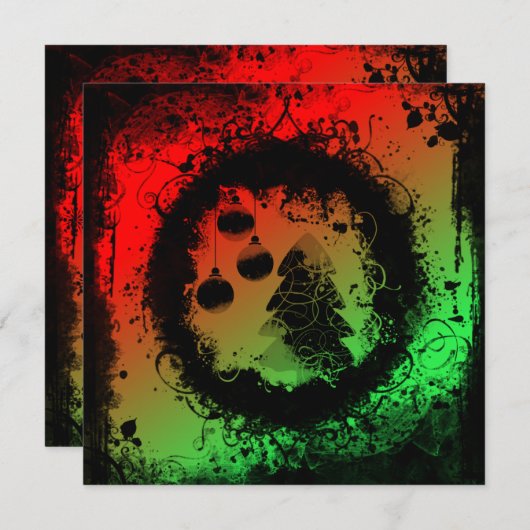 Grunge Kerstmis Kaart (Voorkant / Achterkant)