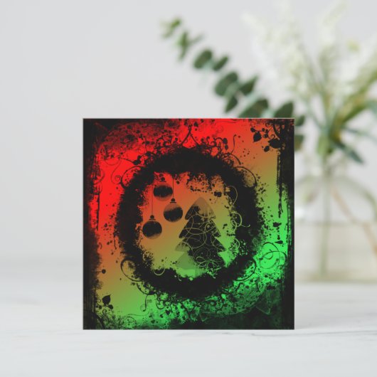 Grunge Kerstmis Kaart (Staand voorkant)