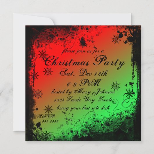 Grunge Kerstmis Kaart (Achterkant)