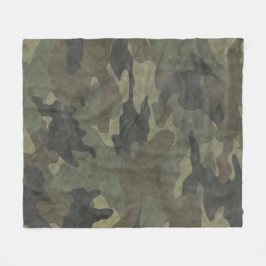 Grunge Khaki Green Camo Custom Fleece Dekens (Voorkant (Horizontaal))