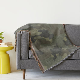 Grunge Khaki Groene Camo geweven Gooi Dekens Deken