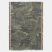 Grunge Khaki Groene Camo geweven Gooi Dekens Deken (Voorkant Verticaal)