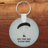 Grunge Kijk Paraglider, eigen tekstvoorzijde en ac Sleutelhanger (Voorkant)