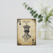 Grunge King of Spades Visitekaartje (Staand voorkant)