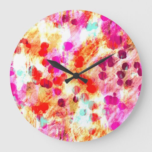 Grunge kleur dot textuur achtergrond grote klok (Voorkant)