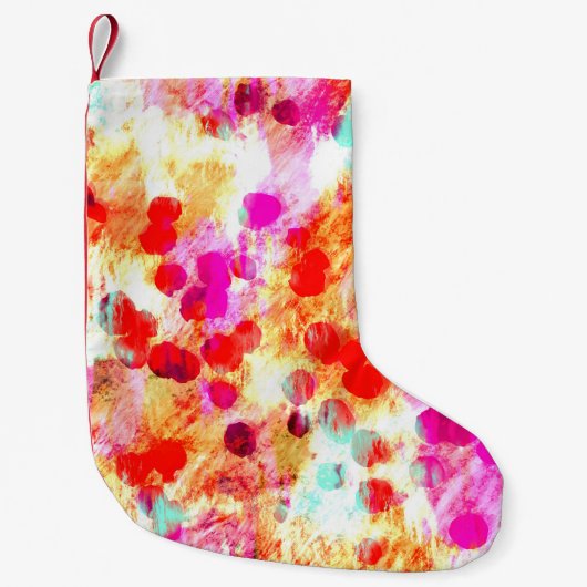 Grunge kleur dot textuur achtergrond kleine kerstsok (Voorkant)