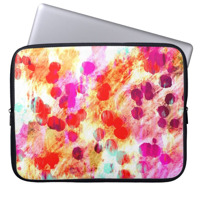 Grunge kleur dot textuur achtergrond laptop sleeve (Voorkant)