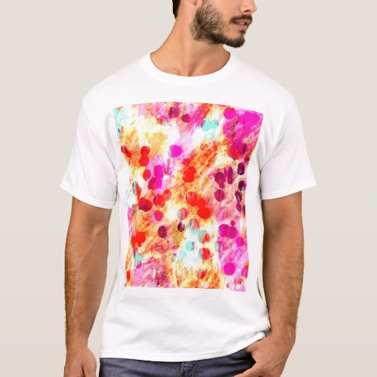 Grunge kleur dot textuur achtergrond t-shirt (Voorkant)