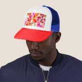 Grunge kleur dot textuur achtergrond trucker pet (In situ)