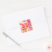 Grunge kleur dot textuur achtergrond vierkante sticker (Envelop)