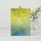 Grunge kleuren - Geel & Blauw Save The Date (Staand voorkant)