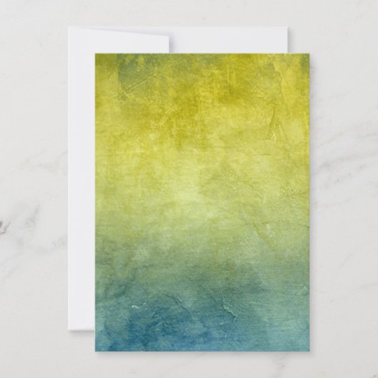 Grunge kleuren - Geel & Blauw Save The Date (Voorkant)