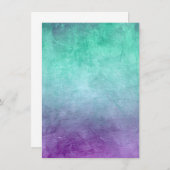 Grunge Kleuren - Groenblauw & Paars Save The Date (Voorkant / Achterkant)