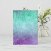 Grunge Kleuren - Groenblauw & Paars Save The Date (Staand voorkant)