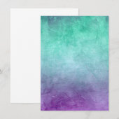 Grunge Kleuren - Turkoois & Paars Save The Date (Voorkant / Achterkant)