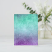 Grunge Kleuren - Turquoise & Paars Briefkaart (Staand voorkant)