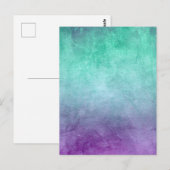 Grunge Kleuren - Turquoise & Paars Briefkaart (Voorkant / Achterkant)