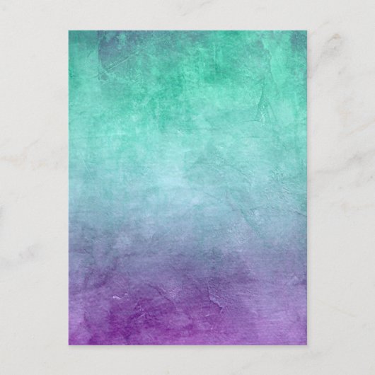 Grunge Kleuren - Turquoise & Paars Briefkaart (Voorkant)