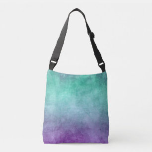 Grunge Kleuren - Turquoise & Paars Crossbody Tas