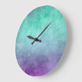 Grunge Kleuren - Turquoise & Paars Grote Klok (Hoek)