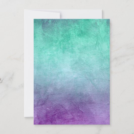Grunge Kleuren - Turquoise & Paars Save The Date (Voorkant)