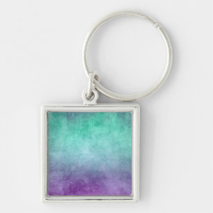 Grunge Kleuren - Turquoise & Paars Sleutelhanger