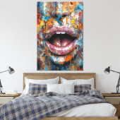 Grunge kleurrijke stemming, abstract surrealistisc canvas afdruk (Insitu (Slaapkamer))