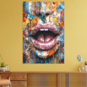 Grunge kleurrijke stemming, abstract surrealistisc canvas afdruk (Insitu (Woonkamer))