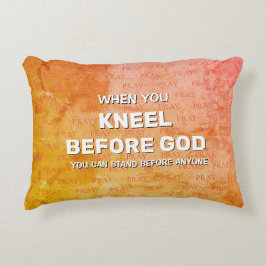 Grunge KNEEL VÓÓR GOD Prayer Accent Pillow Accent Kussen