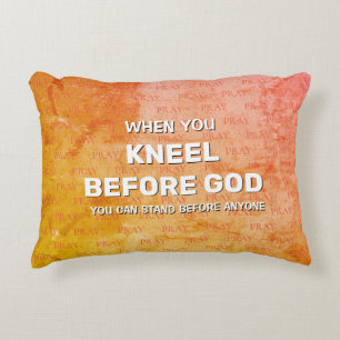 Grunge KNEEL VÓÓR GOD Prayer Accent Pillow Accent Kussen