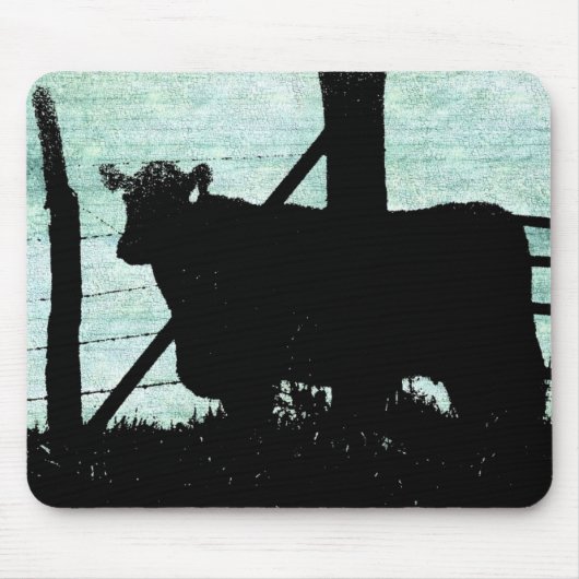 Grunge Koe Silhouet Muismat (Voorkant)