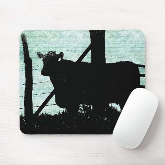 Grunge Koe Silhouette Muismat (Met muis)