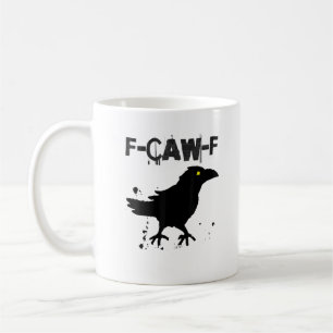 Grunge koffie F Caw F Kraai Humor Creativiteit Sti Koffiemok