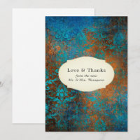 Grunge Koper Patina en Turquoise Bedankkaart