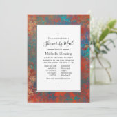 Grunge Koper Patina en Turquoise Shower per Post Kaart (Staand voorkant)