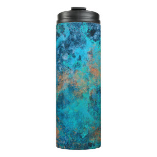 Grunge Koper Patina en Turquoise Vervuild Thermosbeker