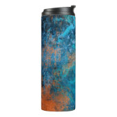 Grunge Koper Patina en Turquoise Vervuild Thermosbeker (Gedraaid links)
