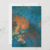 Grunge Koper Patina & Turquoise Virtuele Bruilofts Kaart (Achterkant)
