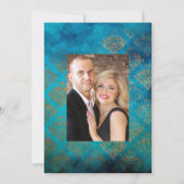 Grunge Koperen Patina en Turquoise Bruiloft Save The Date (Achterkant)