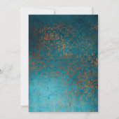 Grunge Koperen Patina & Turquoise Virtuele Trouwda Aankondiging (Achterkant)