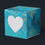 Grunge koperpatina en turquoise bedankdoosjes<br><div class="desc">Prachtige vintage turquoise en koperen damastpatroon favorietendoos.</div>