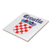 Grunge Kroatische wapenschild design Tegeltje (Zijkant)