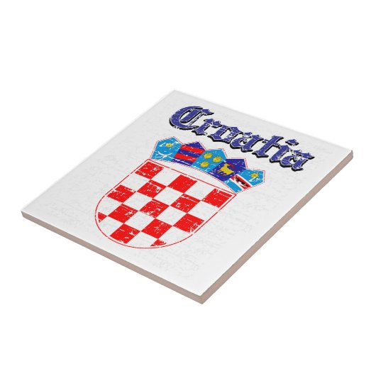 Grunge Kroatische wapenschild design Tegeltje (Zijkant)