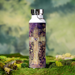 Grunge kruis en woorden waterfles