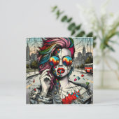 Grunge Kunst | Gebroken Vrouw Abstract (Staand voorkant)