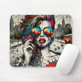Grunge Kunst | Gebroken Vrouw Abstract Muismat (Met muis)